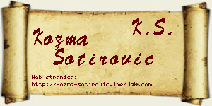 Kozma Sotirović vizit kartica